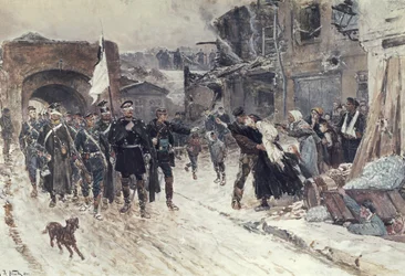 The Entrance into Belfort of the German Commander Bearing the Flag of Truce, 4th November 1870